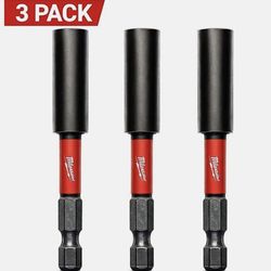 3-PACK *NEW* MILWAUKEE Bit Holder: Bit Holder, Impact, 1/4 plus Magnetic