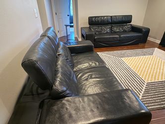 Black leather sofas  х2