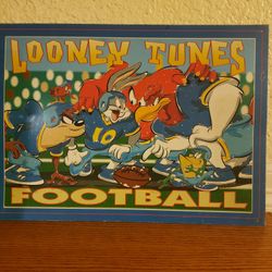 Antique Looney Tunes Football Metal Wall Decor.