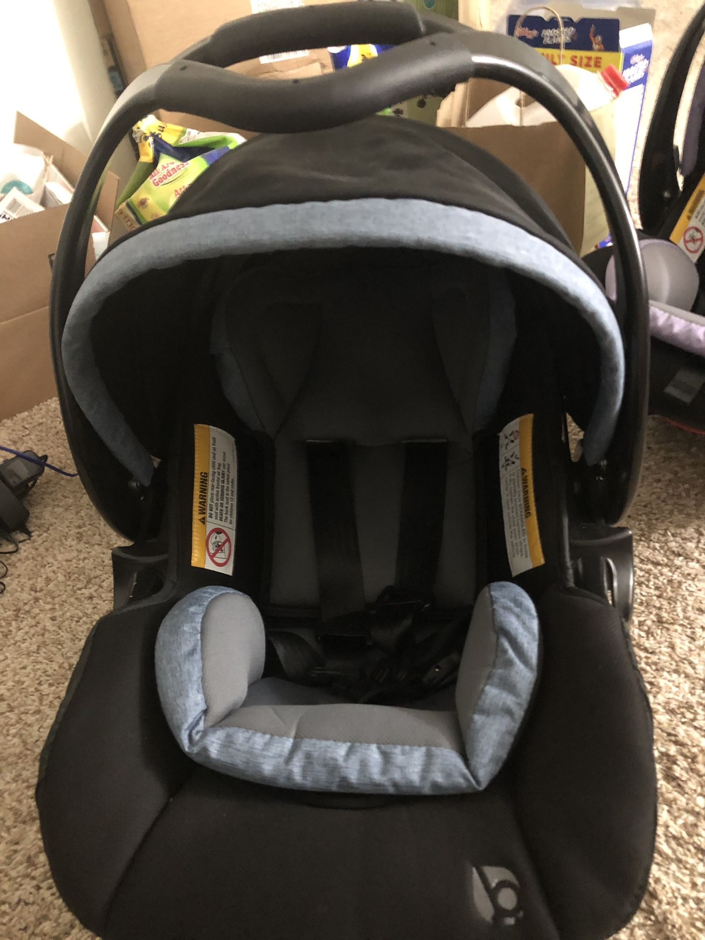 Twin stroller with car seats