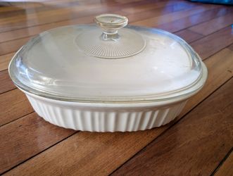 vintage Corning covered casserole baking serving ribbed deep corningware dish with glass lid