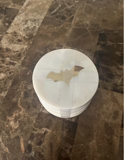 4pk Marble Bat Coasters