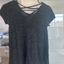 Black & grey cross back top - size small