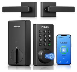 Brand New Philips 4200 Wi-Fi Fingerprint Smart Deadbolt with Door Lever