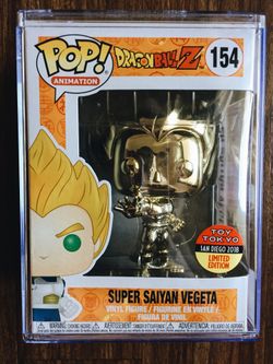 Dragonball Z Toy Tokyo SDCC 2018 Chrome Super Saiyan Vegeta Funko Pop