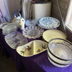 HEAVY Platters And Plates And Specialty Dishes. 23 Pieces $30