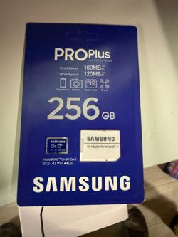 Samsung Pro Plus 256gb micro SD card, new in box