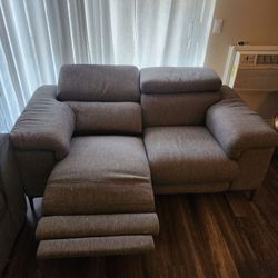 Gray Power Recliner Loveseat