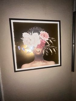 Framed Floral Woman Wall Art Print