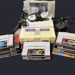 Super Nintendo NES System With Games Bundle 