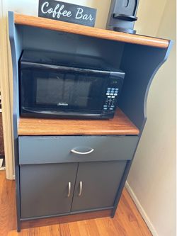 Coffee Bar Cabinet with Microwave Shelf & Storage