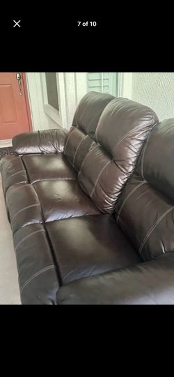 Beautiful elegant upscale luxury Italian leather all Electric power Double Recliner Sofa