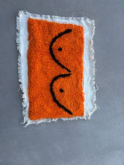 Handmade Punch Needle Boob Textile Patch