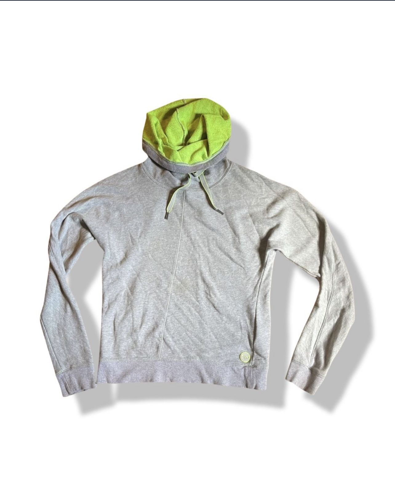 Women’s Roxy Brand Neon Green & Gray Cowl Neck Hoodie Size Medium