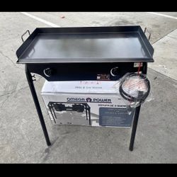 plancha de fierro 18 × 31 con parrilla de dos hornillas