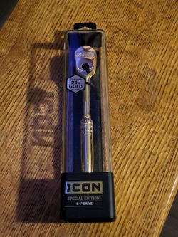 Icon 1/4 in. Drive Professional Special Edition Gold-Plated Ratchet