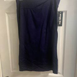 Navy Blue Straight Skirt , No Split 