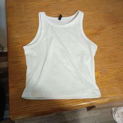 H&m divided tank top white