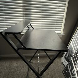 Black Fold Up Desk With Shelf