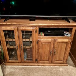 Solid Oak Entertainment Center
