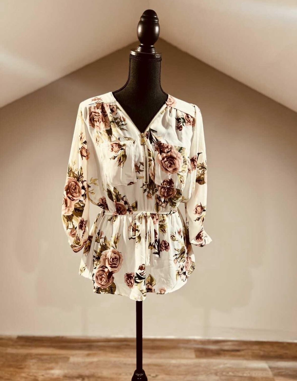 Small White Floral Top