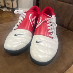 Nike Soccer Turf Shoes Red and White size 15