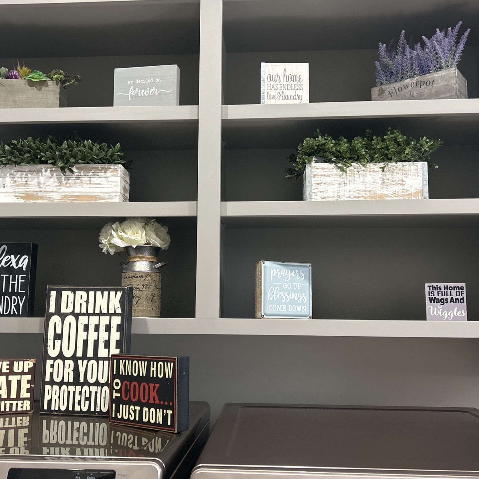 Plant And Sign Decor