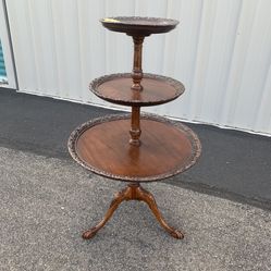 Antique 3 Tier Pie Crust Table  