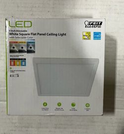 Feit Electric 5” 8-Watt Color Changing LED Square Flat Panel Ceiling Flush Mount Light