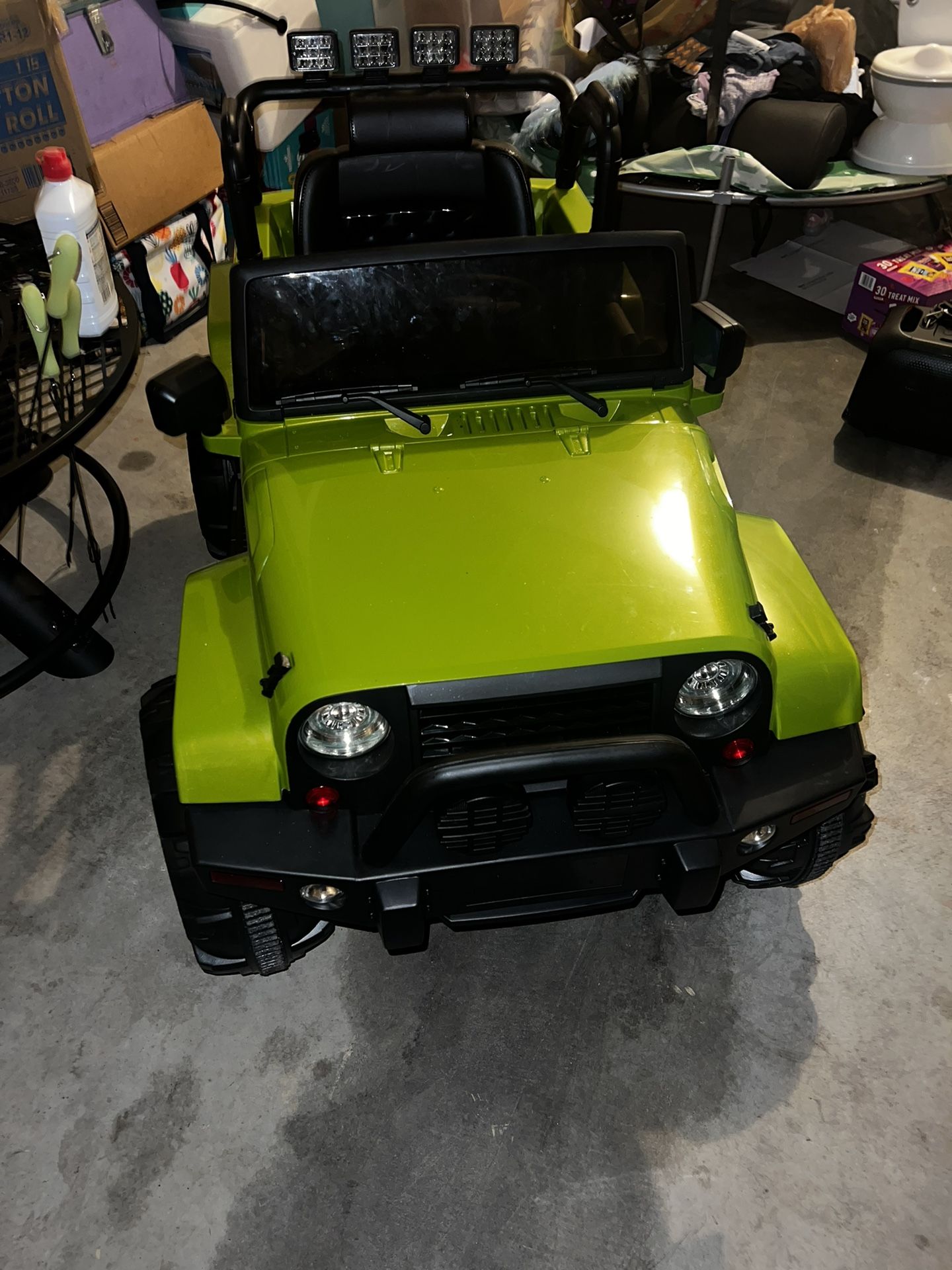 Green Motorized Toddler Jeep Bluetooth Speaker