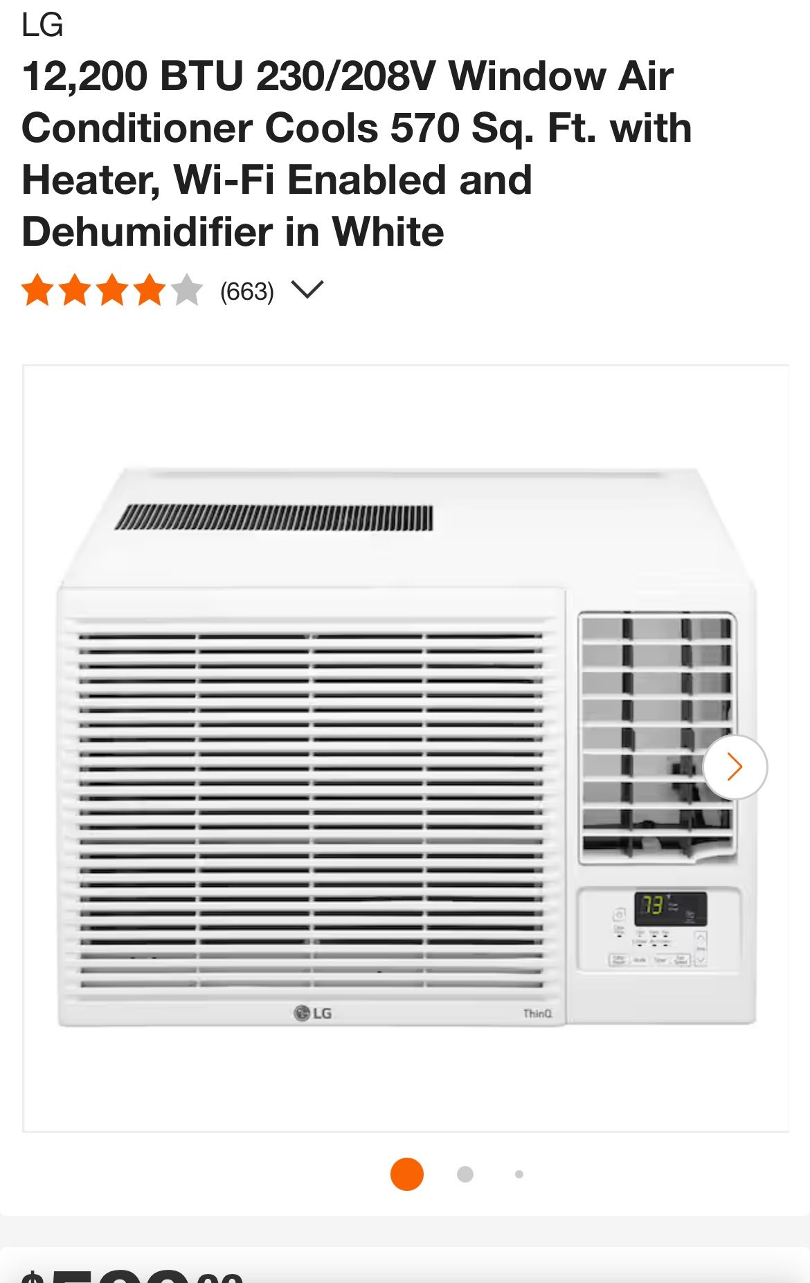 BRAND NEW 12,200 BTU 230/208V Window Air Conditioner with Heater, Wi-Fi Enabled