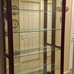7ft Tall 4 FT Wide Curio With 4 Glass  Adjustable Shelves 4 Side Glass Doors