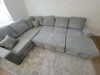 New Sleeper Sectional Couch with USB and Storage! Free Delivery 🚚!