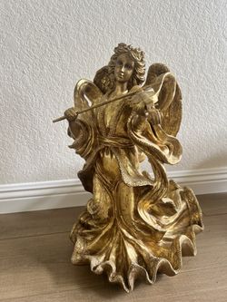 Vintage Antique Victorian Gold Musical Angel 
