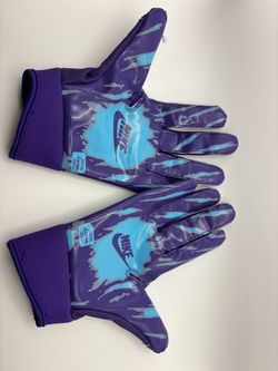 Nike Vapor Jet 8.0 Youth Medium Football Gloves Purple Blue Used