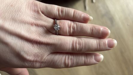 Half carat moissanite diamond in Sterling silver