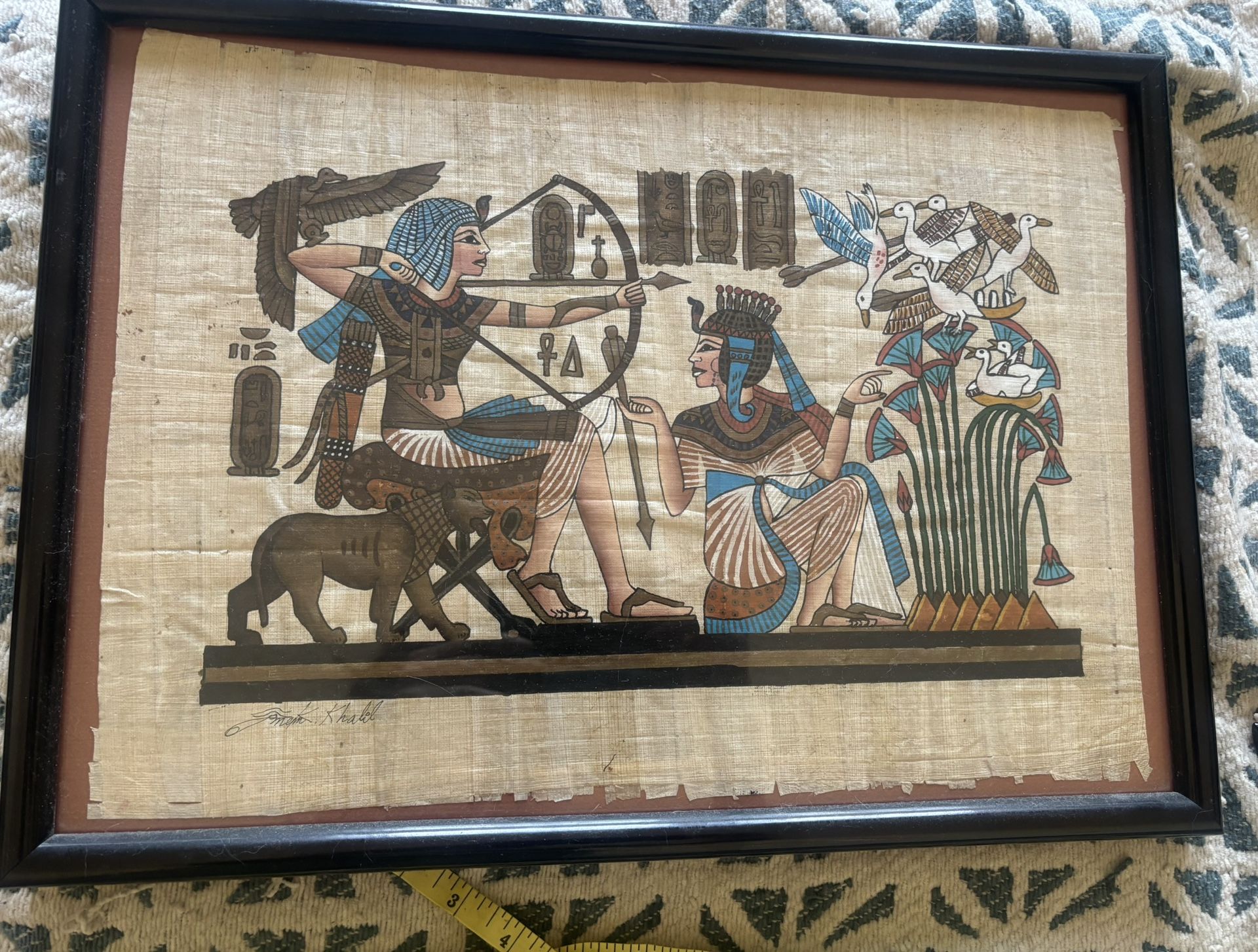 Egyptian Art 13 X 18 Approximately Framed And Matted