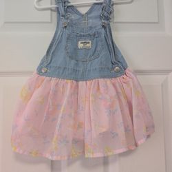 OshKosh B'gosh Denim and Floral Dress girls Size 18 Months
