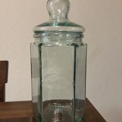 SVE Italy Pierre Smirnoff Vodka Green Glass Decanter Dispenser Brass Spigot