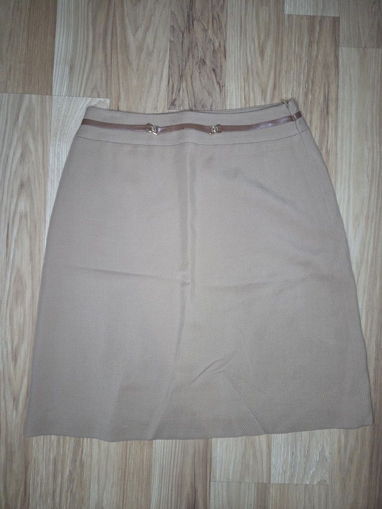 Jones New York Tan Pencil Skirt Knee-length Work Size 10