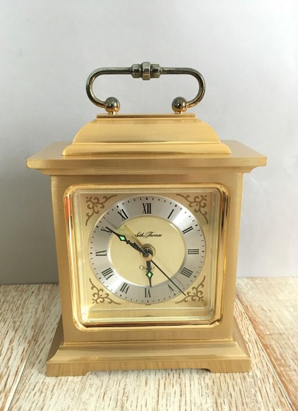 Vintage Seth Thomas Rapture Carriage Clock Alarm Quartz Battery Operated