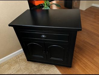 Black Accent Cabinet / End Table with Storage – Pickup Only