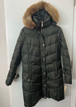 Women's Puffer Coat with Fur Hood