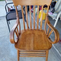 Vintage Large Wooden Reading Chair 38"T