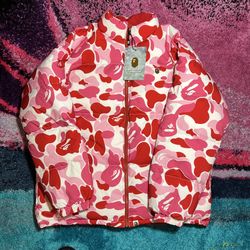 BAPE ABC Camo Reversible Down Jacket "Pink" Relaxed Fit XXL 2XL NWT 1J80-144-007