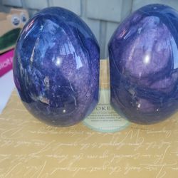 Alabaster Egg Book Ends