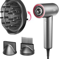 TYMO Hair Dryer with Diffuser, 1500W High-Speed Professional Blow Dryer with Comb for Fast Drying, 110,000RPM Brushless Motor, 200 Million Ionic Haird