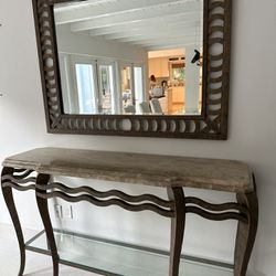Marble Console Table & Matching Mirror 