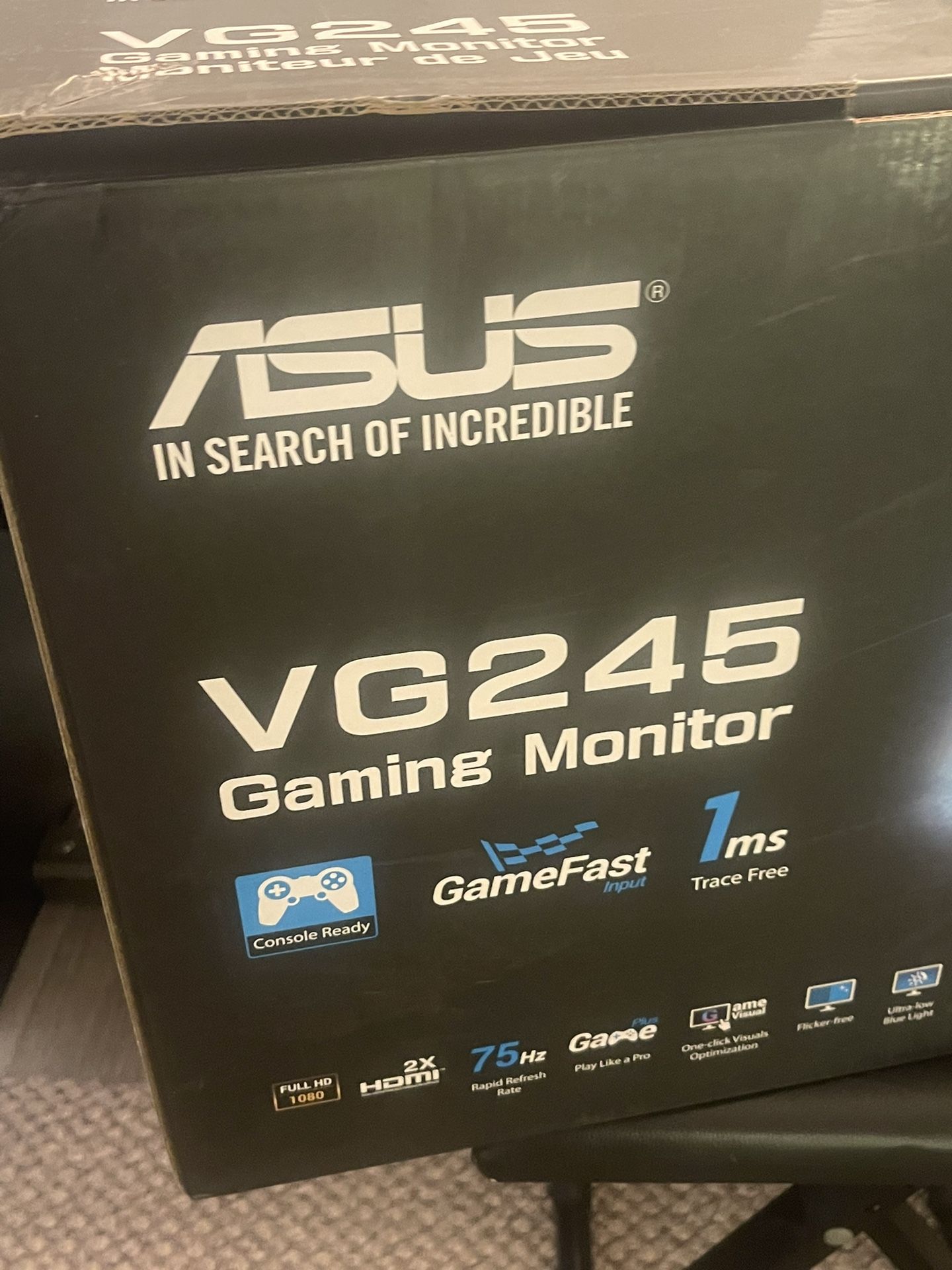 New ASUS 24” gaming monitor in box VG245 - Main Image
