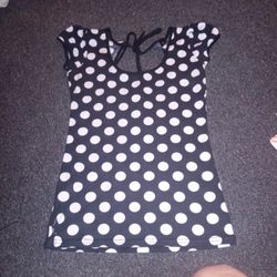 black and white polka dot blouse size small you can dress down or up